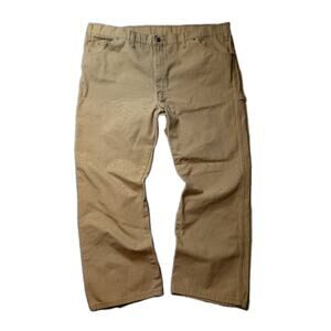 Dickies Relaxed Fit Duck Carpenter Flex Jeans Mens 44x30 Khaki Heavy Work